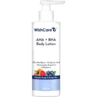 wishcare AHA BHA body lotion packaging