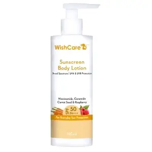 wishcare SPF 50 Sunscreen Body Lotion PA+++ bottle