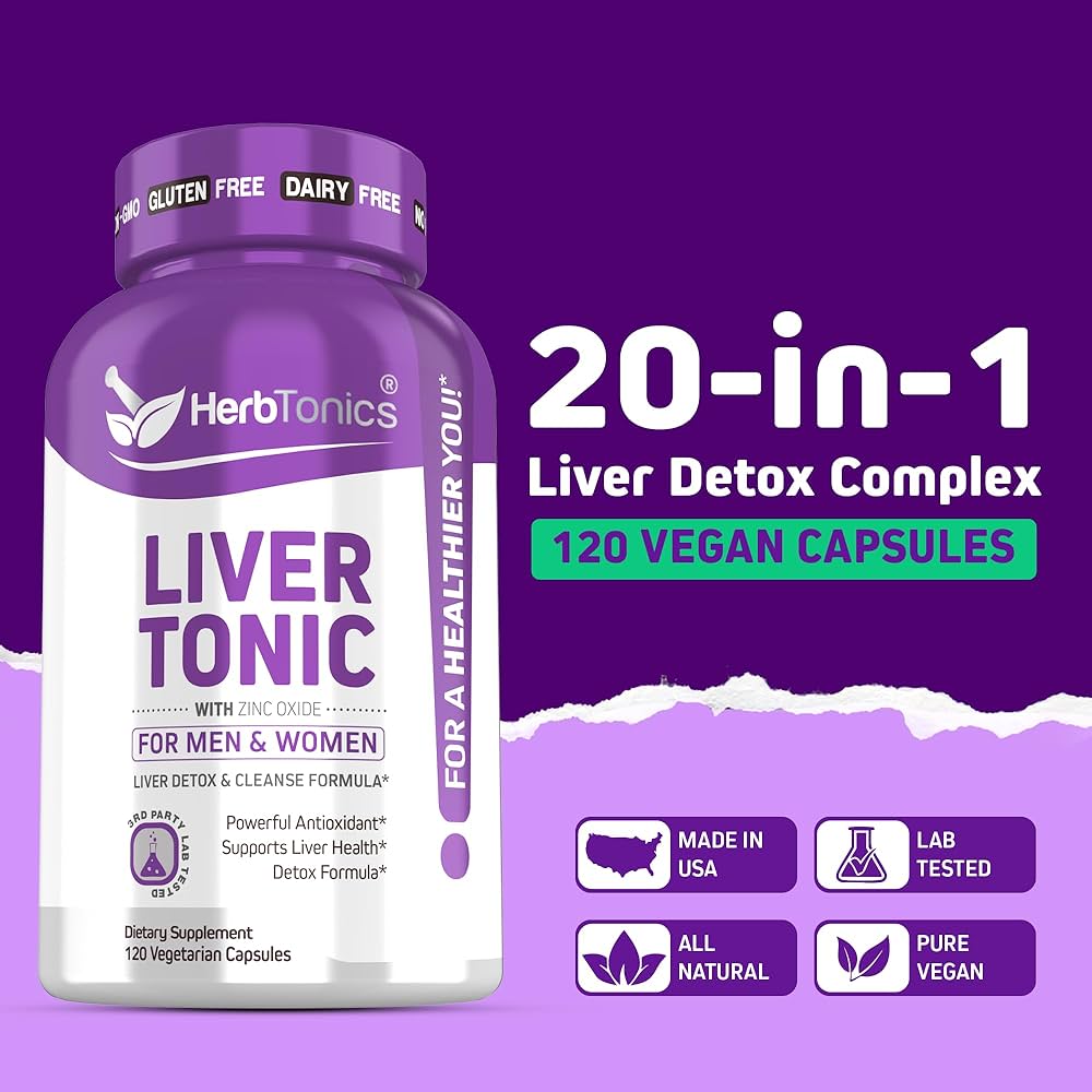 Herbtonics Liver Cleanse Detox supplement for men and women