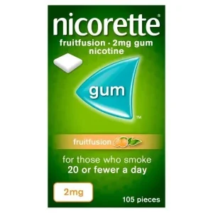 Nicorette FruitFusion 2mg Nicotine Gum stop smoking aid