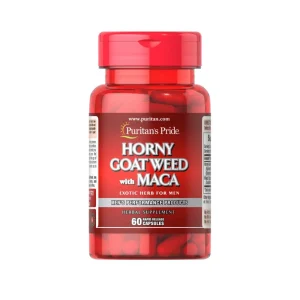 Puritan's Pride Horny Goat Weed with Maca supplement for energy support